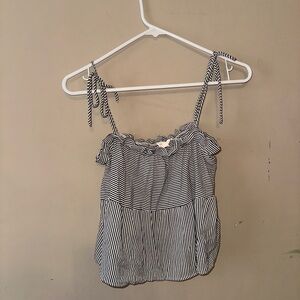 Striped Black and White Women's Top